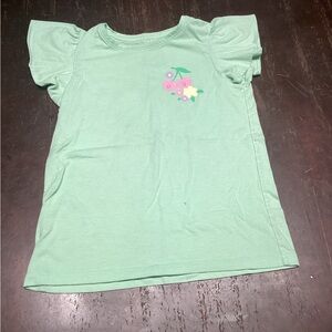 Mint Green Kids Tee with Cherry Print